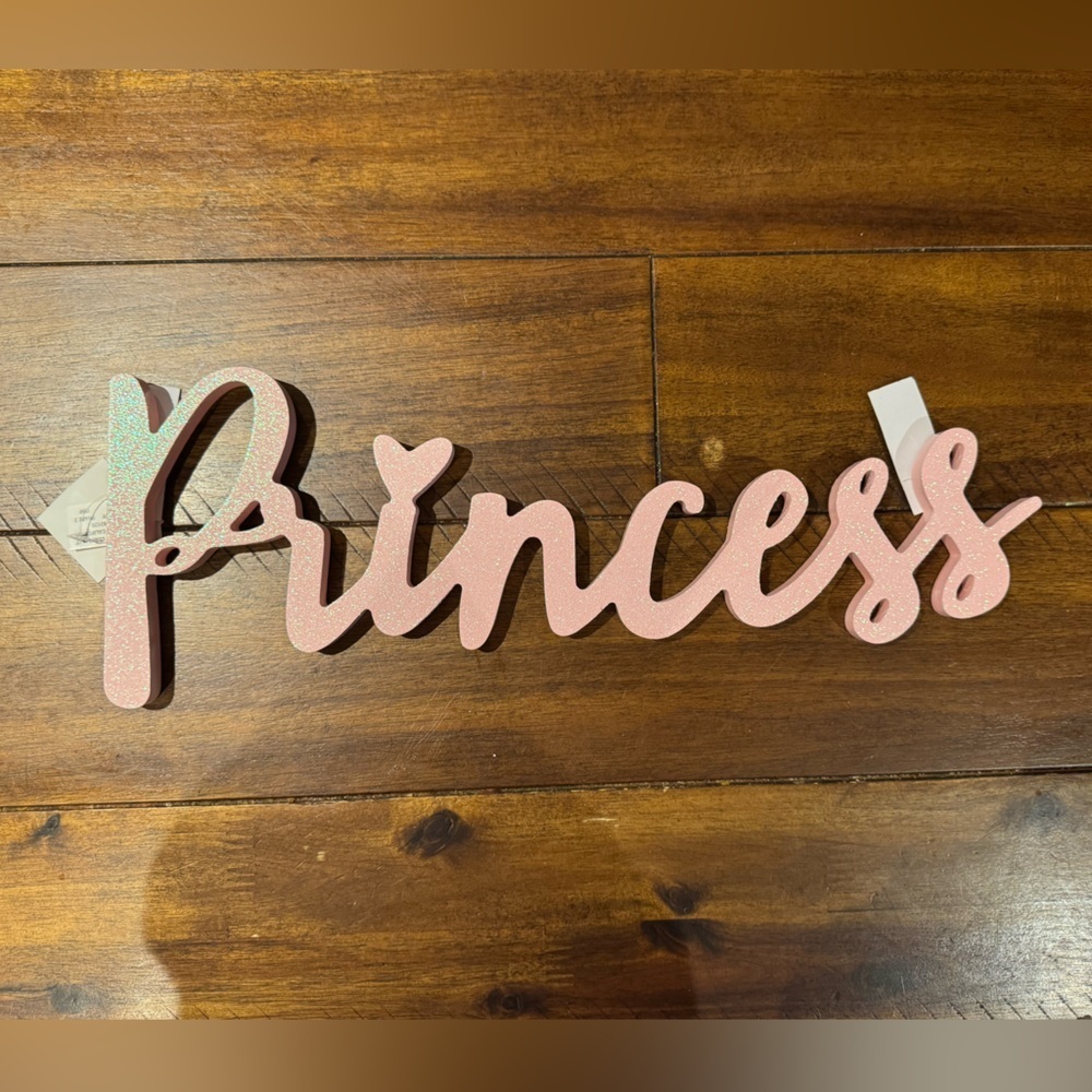 Pink Glitter 'Princess' Wall Decor